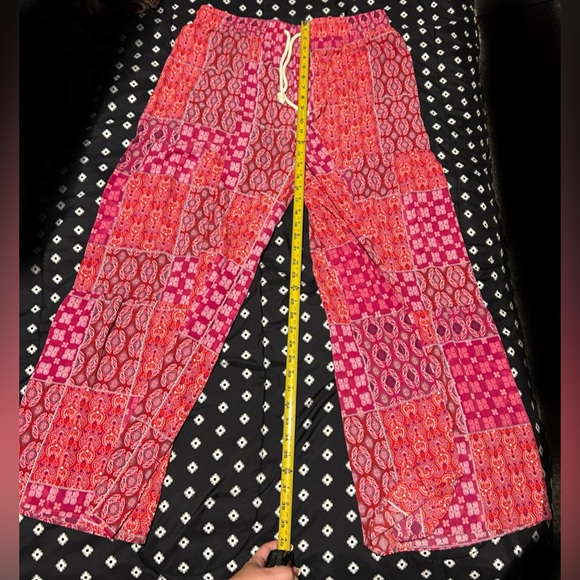 Bohemian Patchwork Wide-Leg Pants- size l/xl - Picture 2 of 7